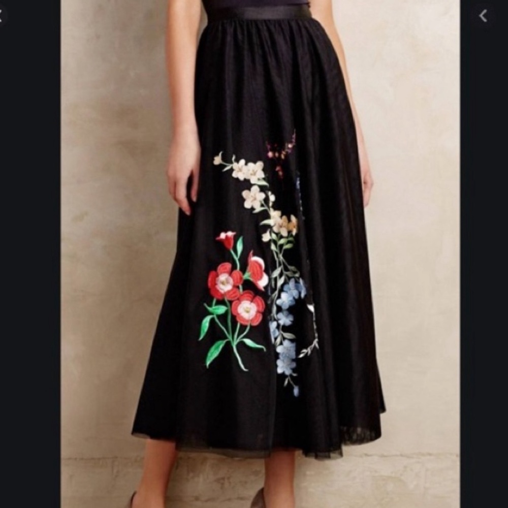Sachin + Babi Floral Embroidery Tulle Skirt